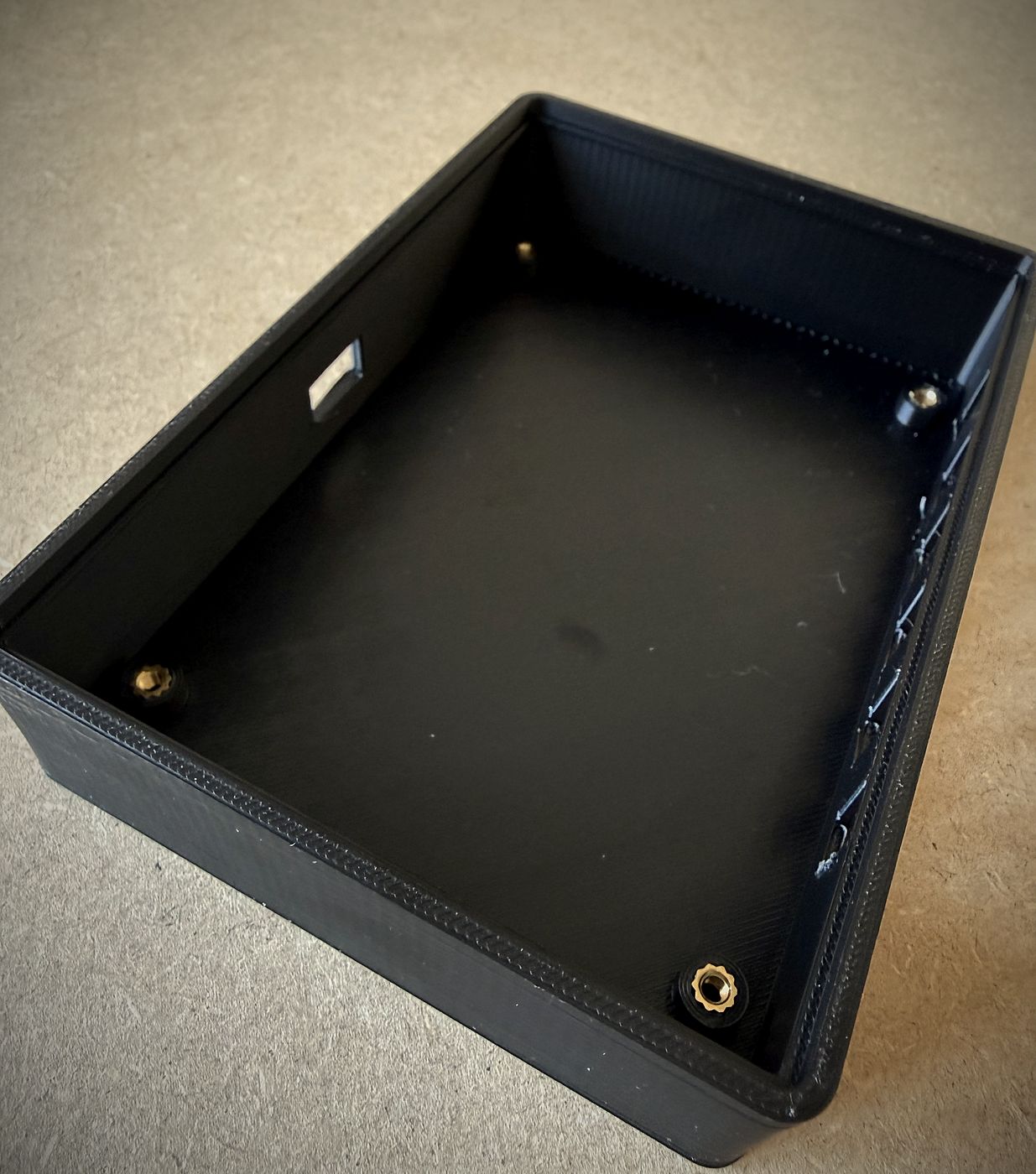 Printed enclosure, before assembly